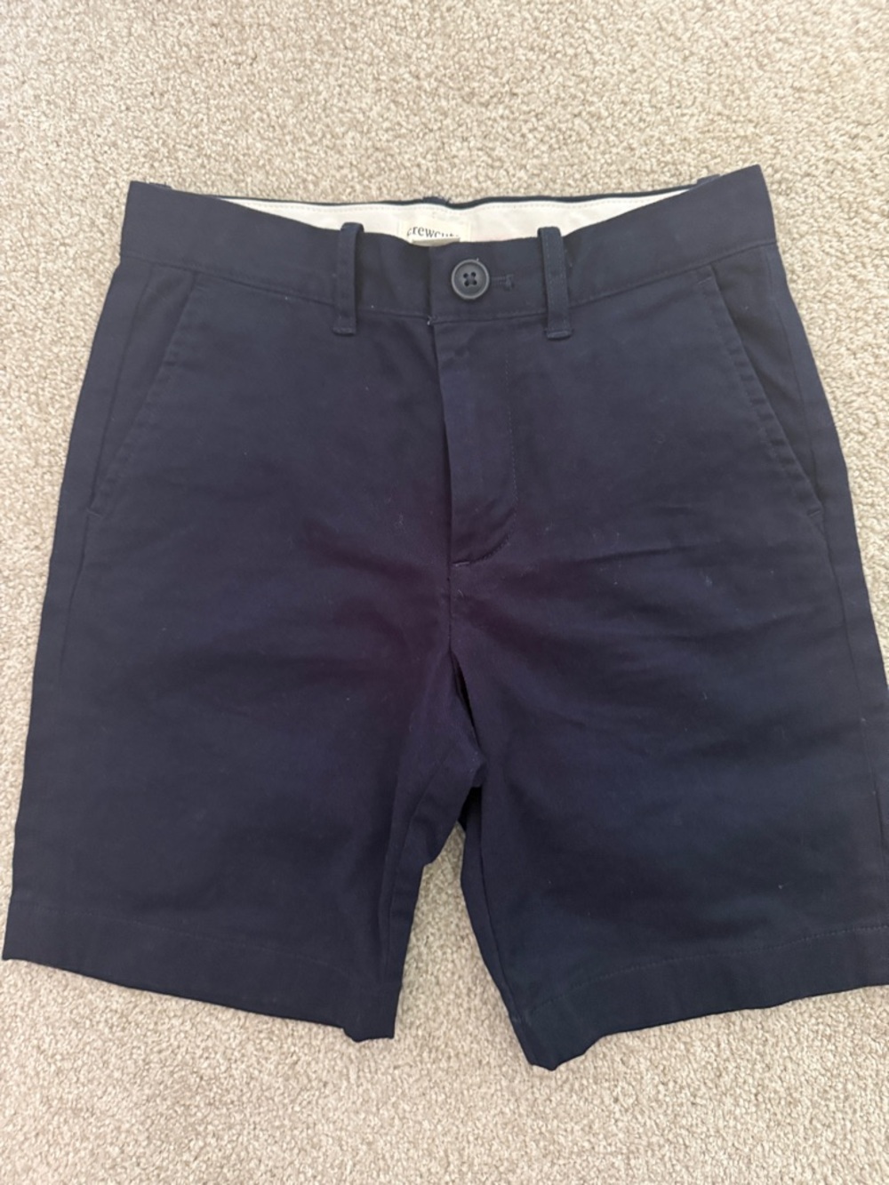 J. Crew Navy Flat Front Cotton Chino Shorts